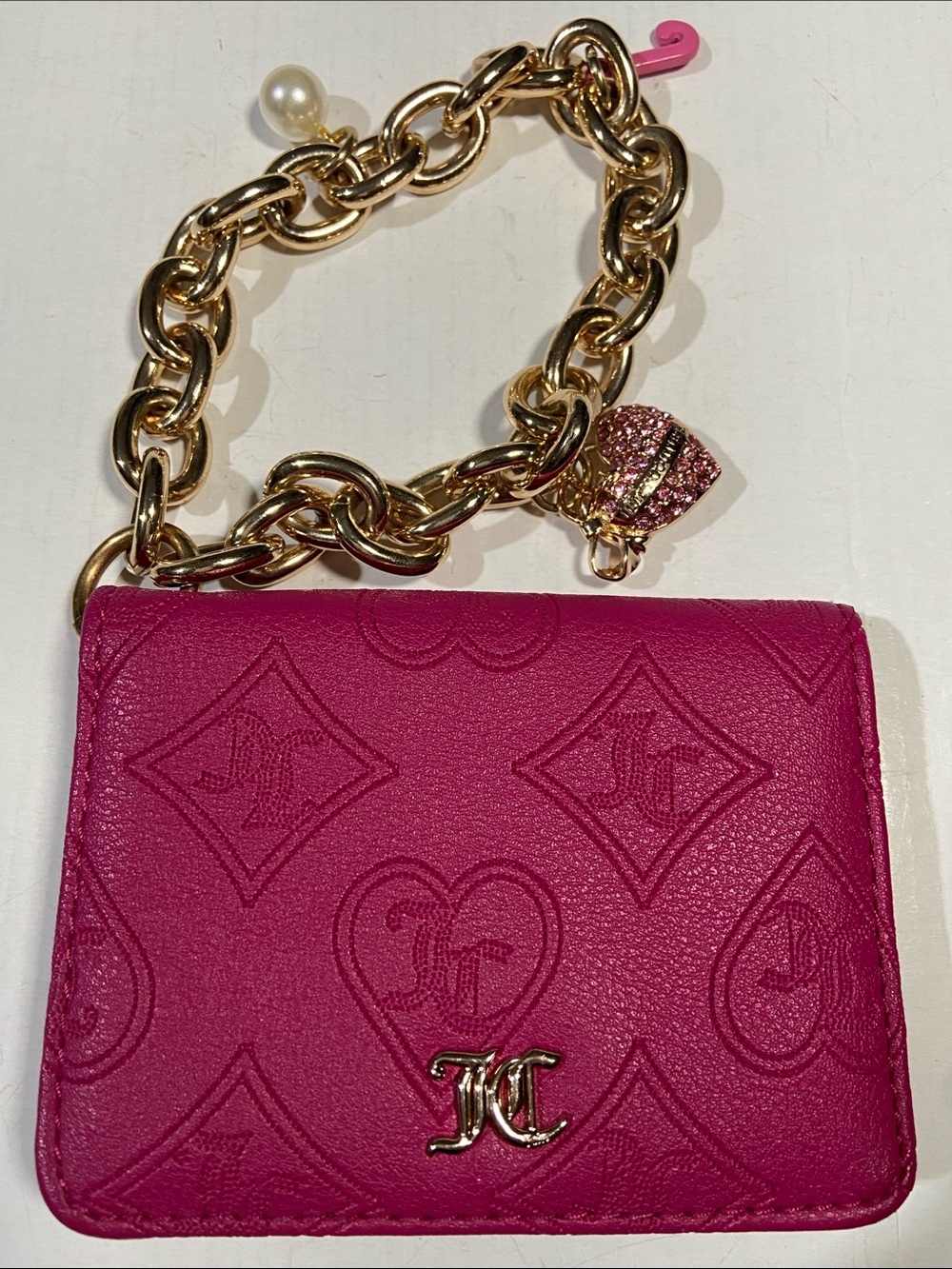 Juicy Couture Blinged-Out Chain wristlet/ID Wallet NWOT